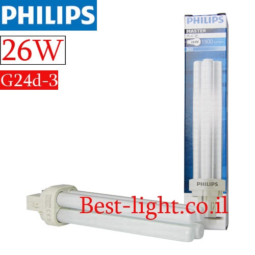 נורת פלורסנט  Philips PL 26W G24d-3 4000k